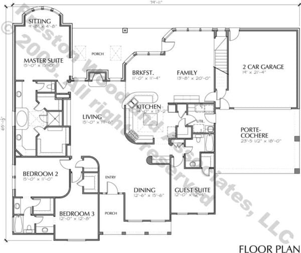 One Story Home Plan C5237