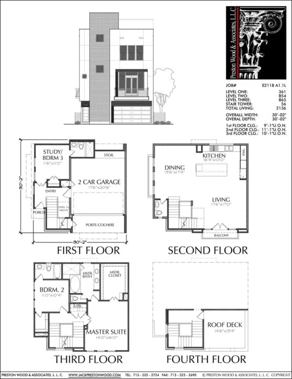 Townhouse Plan E2118 A1.1