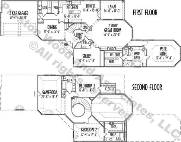 Two Story House Plan C7133