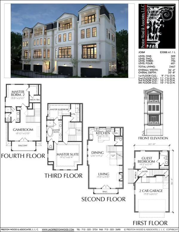 Townhouse Plan E2088 A1.1