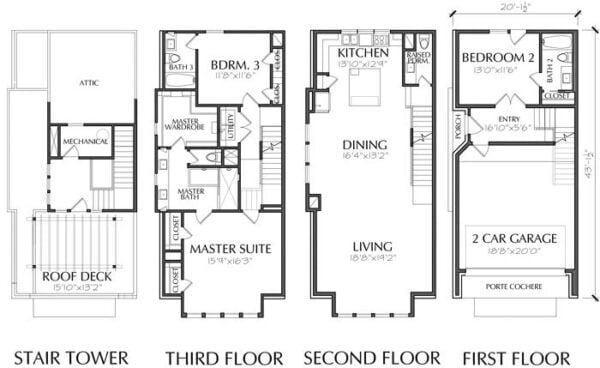 Townhouse Plan E3307 A1.1