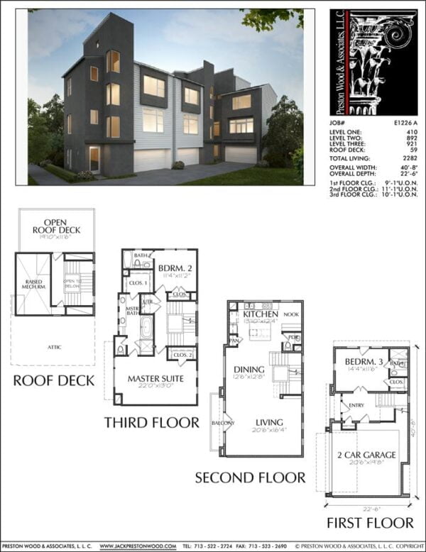 Townhouse Plan E1226 A