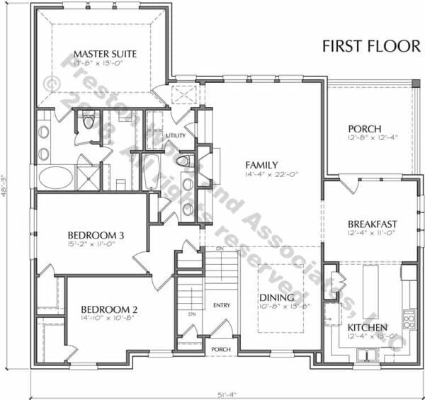 One Story Home Plan C7025