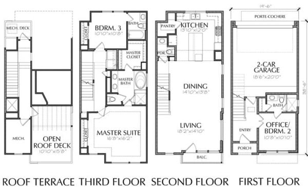 Townhouse Plan E1102 A1.1