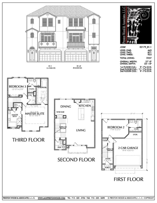 Duplex Townhouse Plan E2179 B1.1