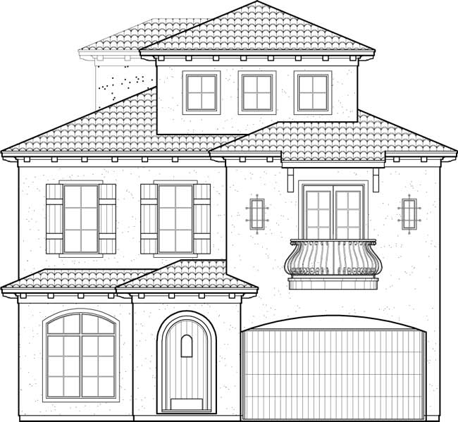 how to draw a 2 story house