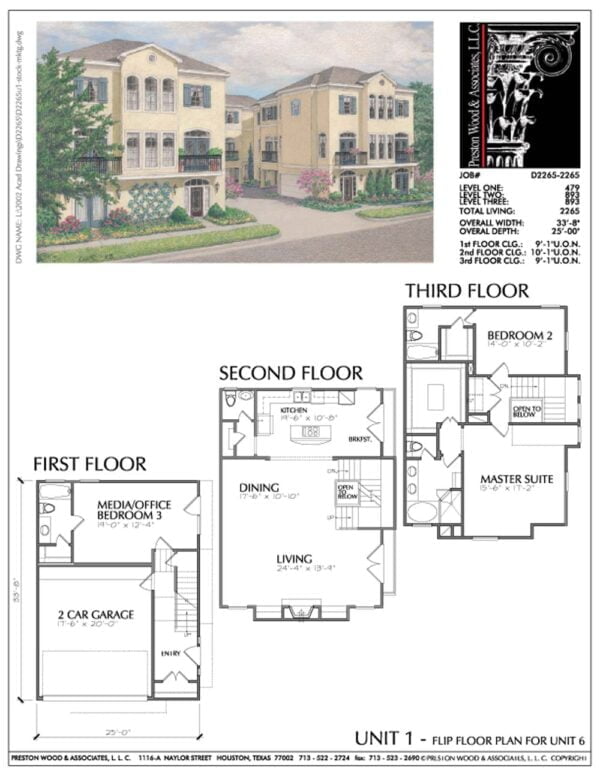 Townhome Plan D2265u1-2265