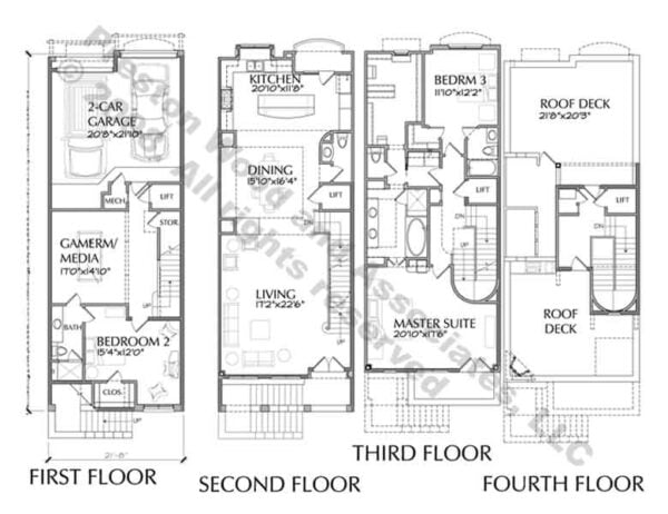 Townhome Plan D5182 Alta