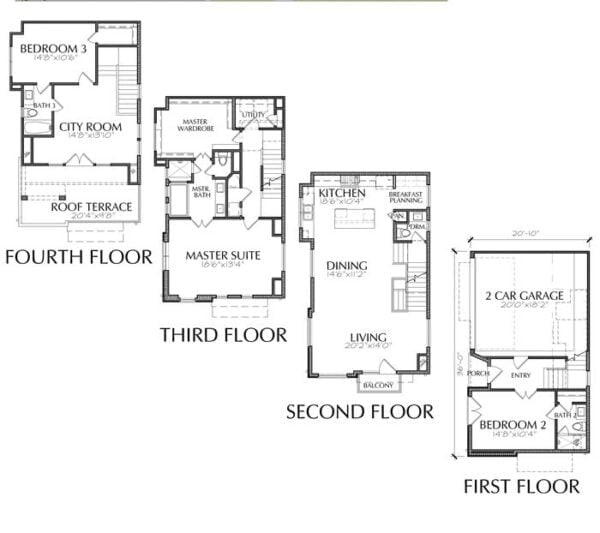 Townhouse Plan E2237 A1.1