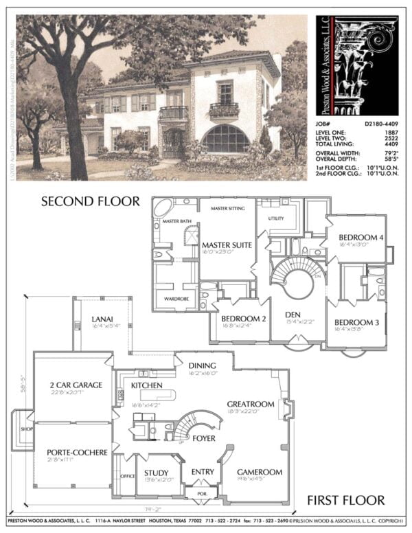 Two Story House Plan D2180