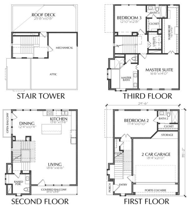 Townhouse Plan E3216 A1.1