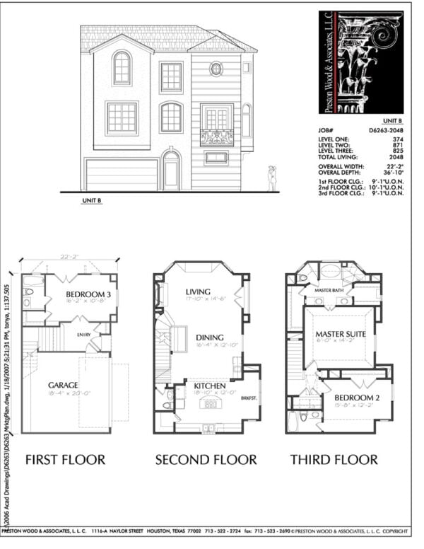 Duplex Townhouse Plan D6263 B