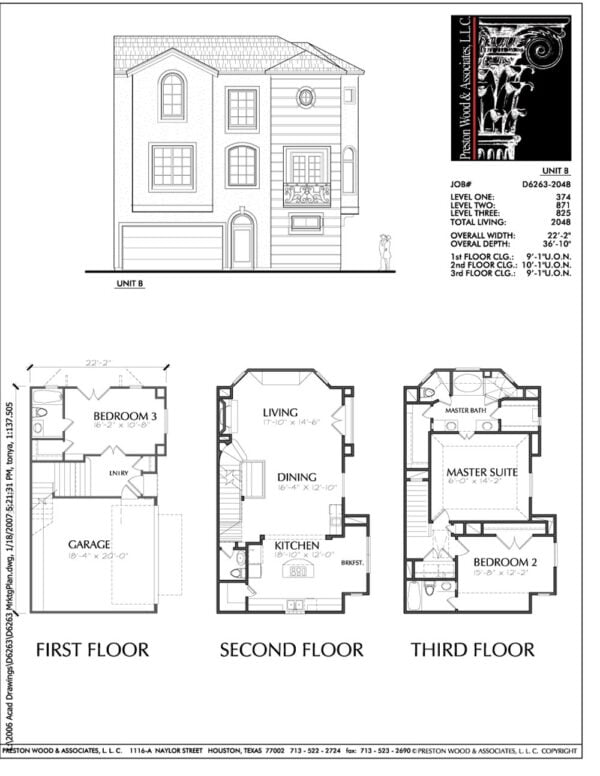 Duplex Townhouse Plan D6263 B