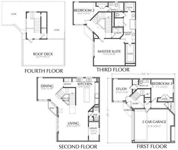 Townhouse Plan E1197 C1.1