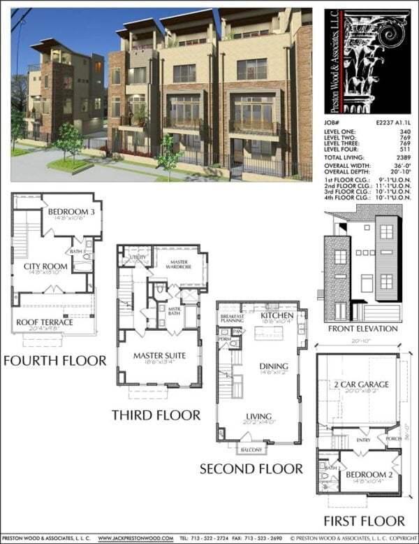 Townhouse Plan E2237 A1.1