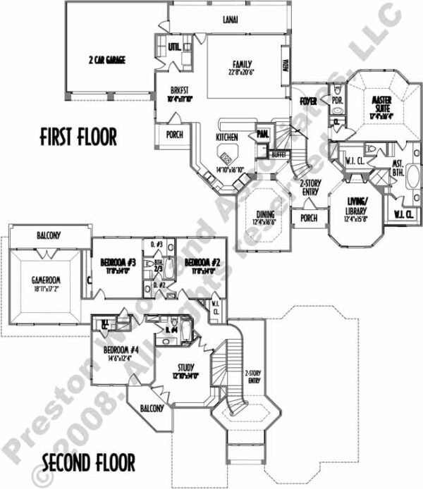 Two Story House Plan C6038