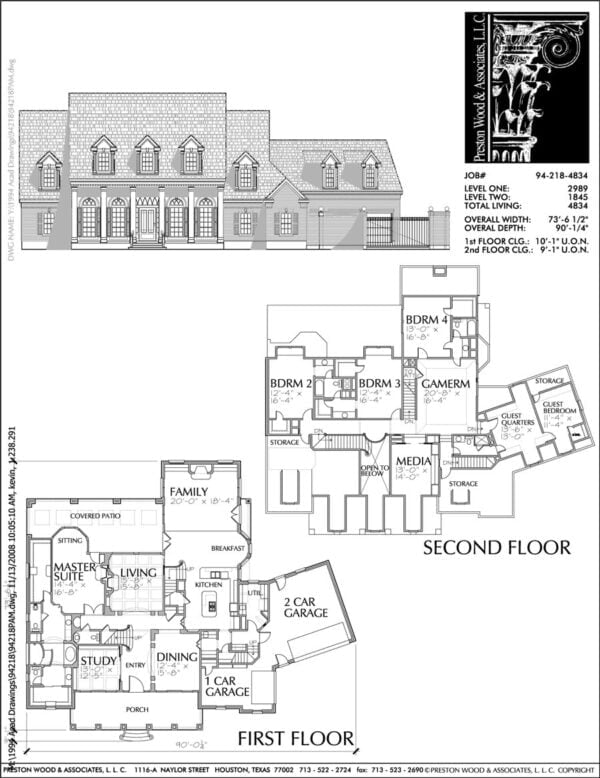 Two Story House Plan C4218