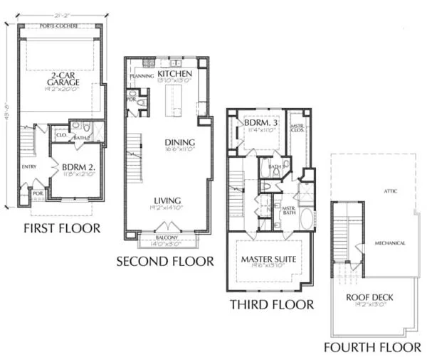 Townhouse Plan E2066 A2.1