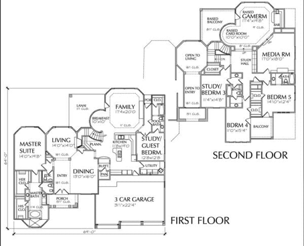 Two Story House Plan D3006