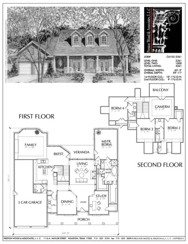 Two Story House Plan C6155