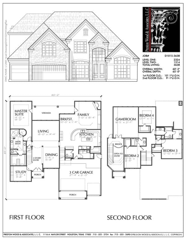 Two Story House Plan D1015