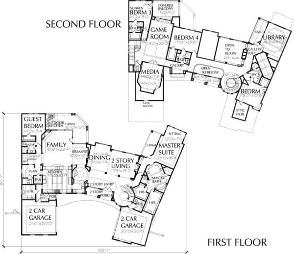 Two Story House Plan D5032