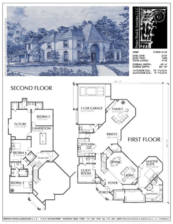 Two Story House Plan C6270 & C7069