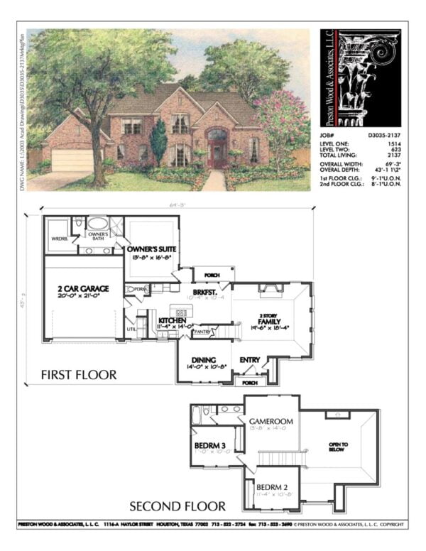 Two Story House Plan D3035