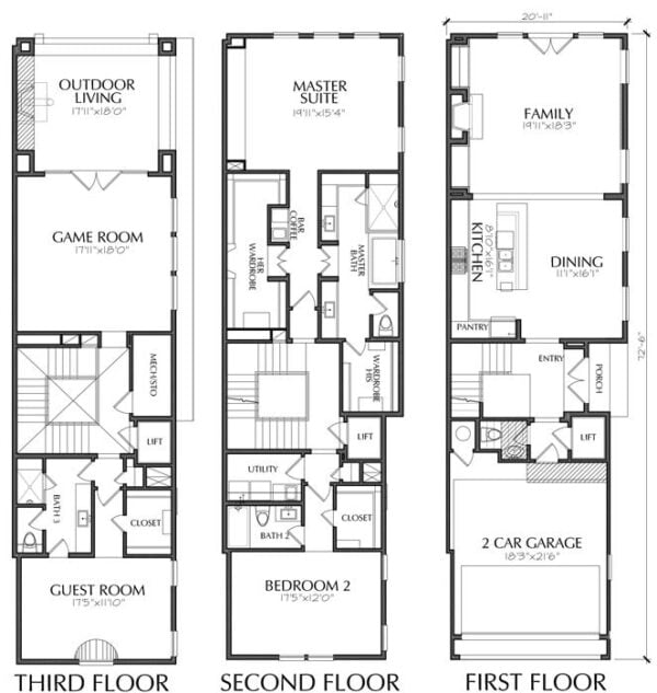 Townhouse Plan E3097 A1.1