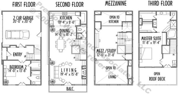 Duplex Townhome Plan C8271 u1 & u2 flip