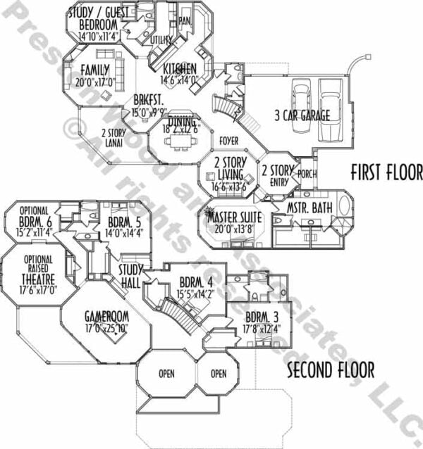 Two Story House Plan C7163