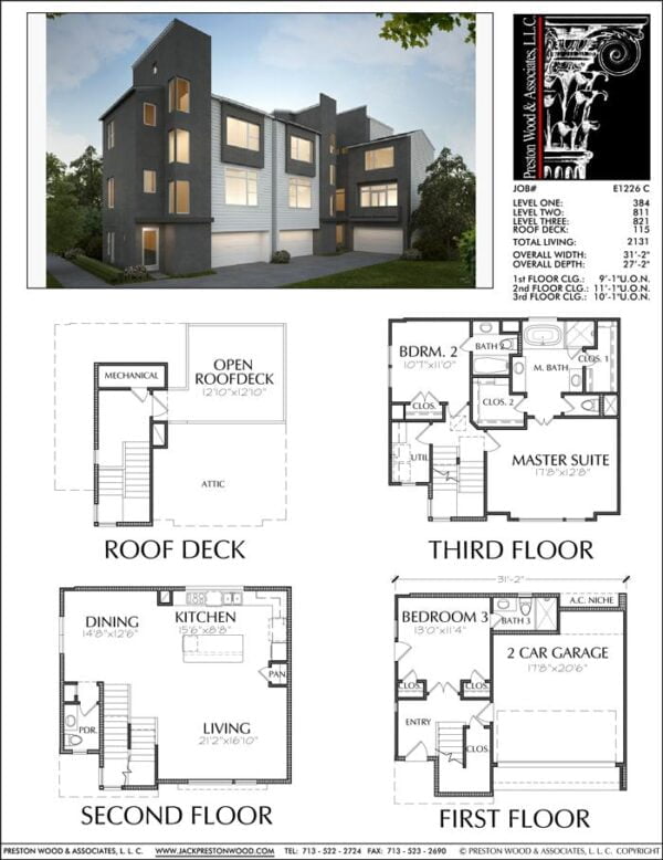 Townhouse Plan E1226 C