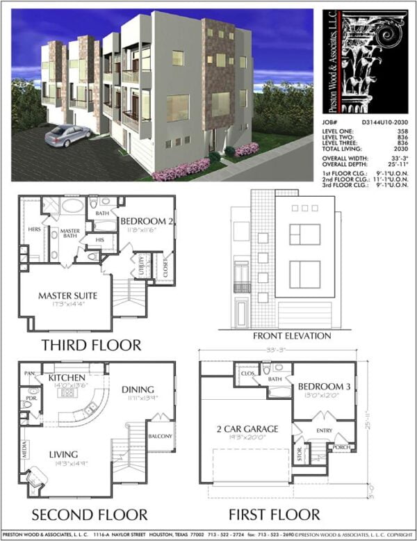 Townhouse Plan D3144-2030