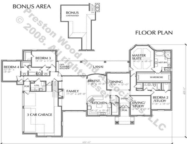 One Story House Plan C9060