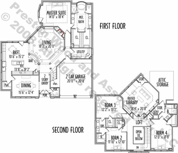 Two Story House Plan C4259