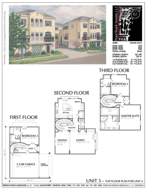 Townhome Plan D2265u3