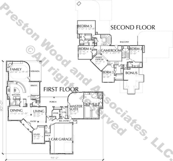 Two Story House Plan C7075