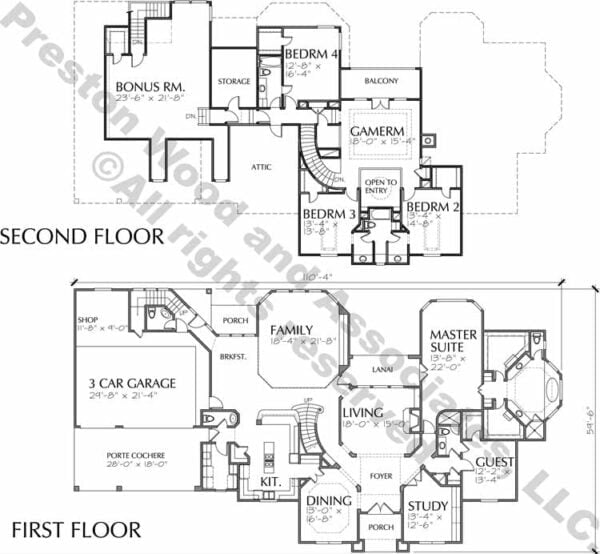 Two Story House Plan C6310