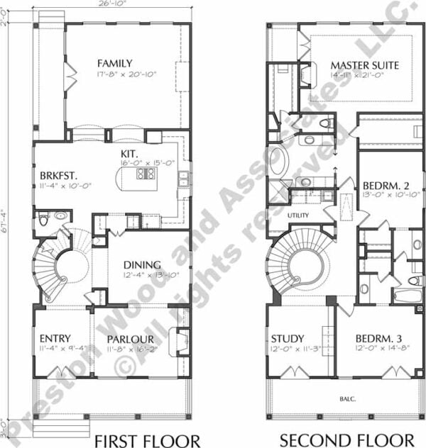 Narrow Home Plan D0301