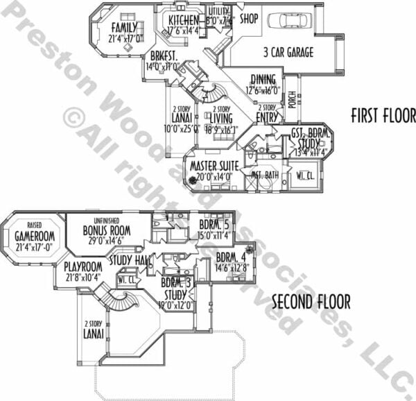 Two Story House Plan C7161