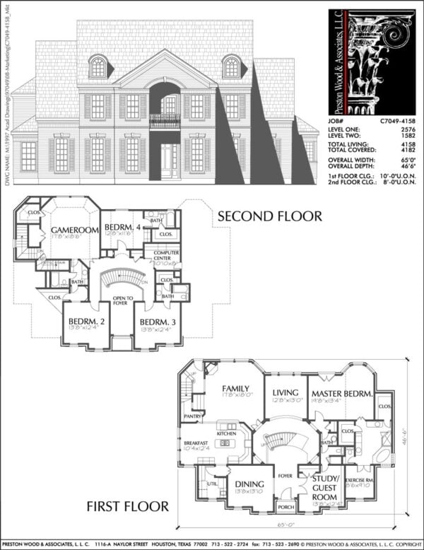 Two Story House Plan C7049