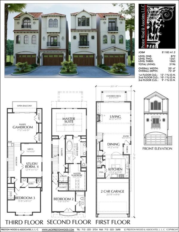 Townhouse Plan E1183 A1.2