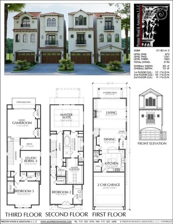 Townhouse Plan E1183 A1.2