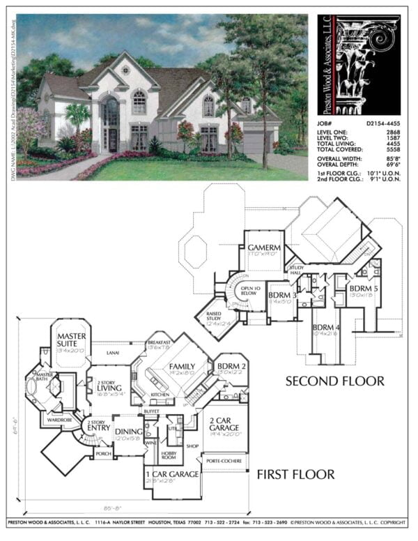 Two Story House Plan D2154