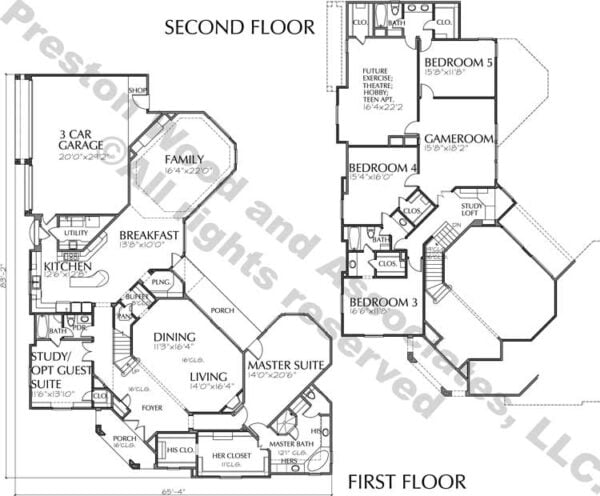 Two Story House Plan C7158