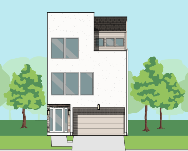 Three Story Townhome Plan F1084 A1.2