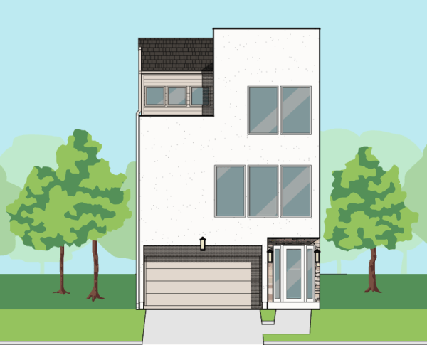 Three Story Townhome Plan F1084 A1.2