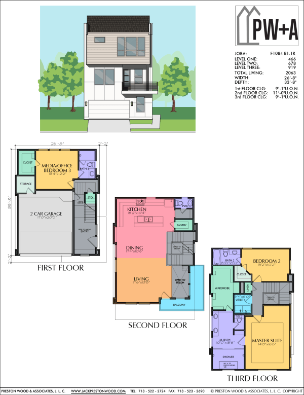 Three Story Townhome Plan F1084 B1.1R