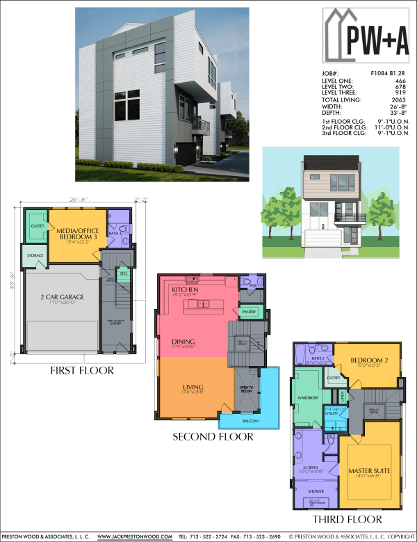 Three Story Townhome Plan F1084 B1.2R