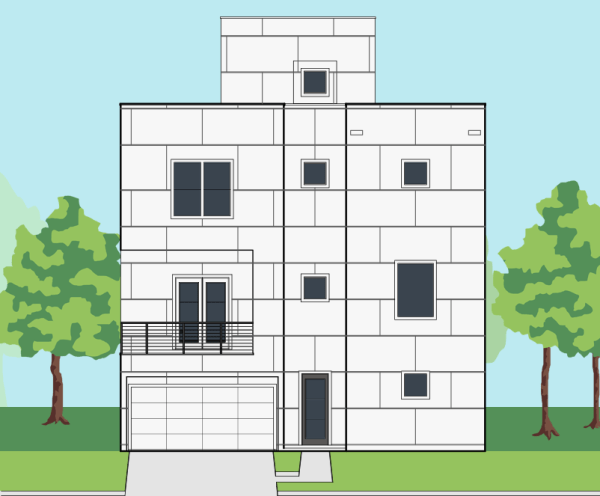 3 1/2 Story Townhome Plan E5008 A1.1R